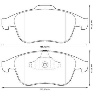 Колодки гальмові передні Renault Scenic, Megane, Laguna, Fluence Jurid 573316J