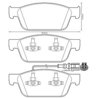 Колодки тормозные (передние) VW T5 03-/T6 15- (Ate - Teves) Jurid 573330J