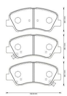 Гальмівні колодки передні KIA Rio, Cerato, Carens / Hyundai Accent, I20, Elantra, Solaris Jurid 573368J