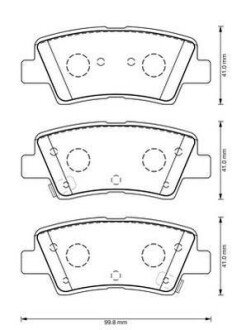 HYUNDAI Комплект гальмівних колодок задн.Tucson,Sonata,Soul,SsangYong Jurid 573369JC