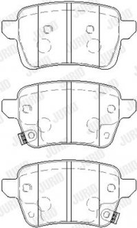 Тормозные колодки задние FIAT 500L, TIPO/OPEL ADAM, CORSA Jurid 573689J