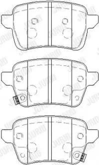 Гальмівні колодки задні FIAT 500L, TIPO / OPEL ADAM, CORSA Jurid 573689J