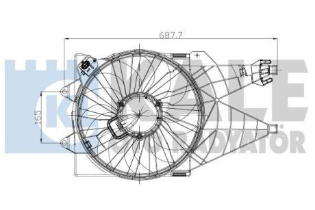 FIAT Вентилятор радіатора Linea 1.3/1.6d 07- Kale 195820