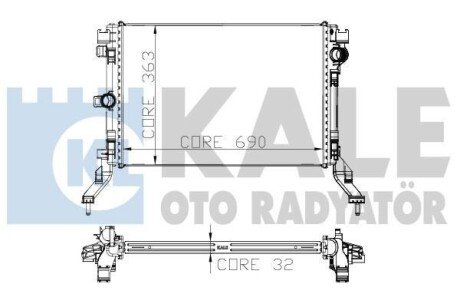 RENAULT Радіатор охолодження Laguna III,Latitude 2.0 16V/2.0dCi 07- Kale 273800