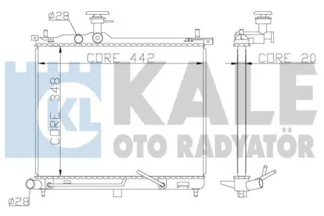 HYUNDAI Радіатор системи охолодження двигуна i10 1.1 08- Kale 341970