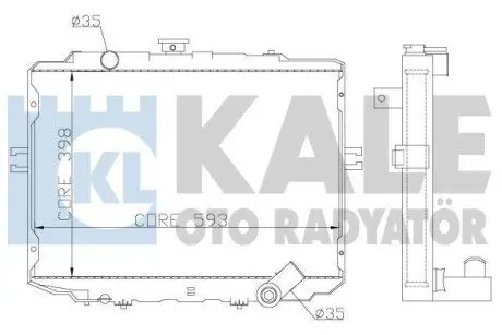 HYUNDAI радіатор охолодження H100,H-1 2.5D 97- Kale 342295