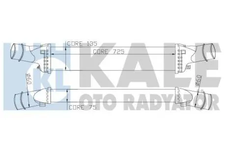 Радиатор интеркулера AudI A4, A5, A6, A7, A8, Q5, Porsche Macan KA Kale 342400