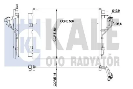 Радіатор кондиціонера Hyundai Elentra, I30, Kia Cee`D, Pro Ceed OTO RADYATOR Kale 342525
