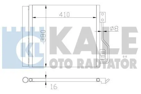 DB Радіатор кондиціонера (конденсатор) з осушувачем Smart Fortwo 07- Kale 342545