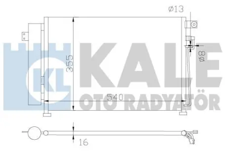 KIA Радіатор кондиціонера (конденсатор) Rio II 1.5CRDi 05- Kale 343125