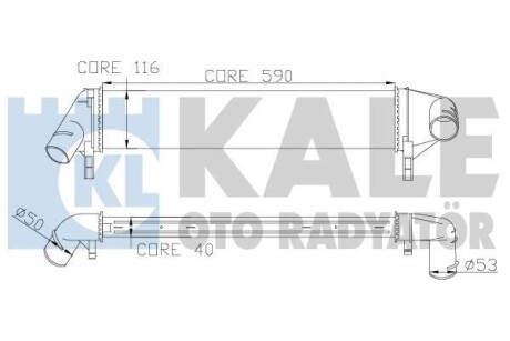 Интеркулер Renault Logan (05-) OTO RADYATOR Kale 345085