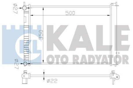 FORD Радіатор охолодження Fiesta V,Fusion 1.25/1.6 01-,Mazda 2 Kale 349500