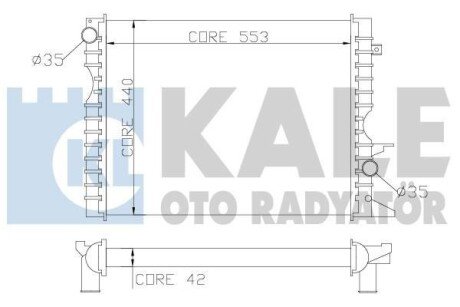 LAND ROVER Радіатор охолодження двиг. Defender 2.2/2.5Td 98-16 Kale 350600 (фото 1)