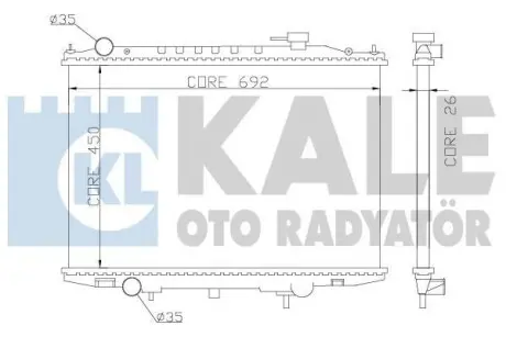 Радиатор охлаждения Nissan NP300 (08-), Pick Up (98-) 2.5D OTO RADYATOR Kale 362900