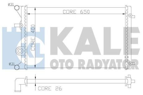 VW Радіатор сист. охолодження двиг. Audi A3, Seat, Skoda Octavia I, Golf IV, Bora Kale 366400 (фото 1)