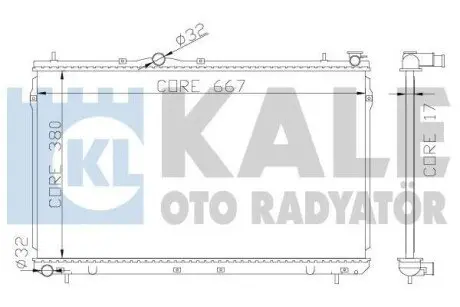 HYUNDAI Радіатор охолодження Coupe,Lantra II 1.5/2.0 96- Kale 372400