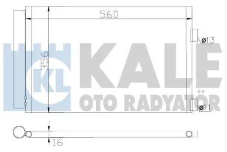 Радіатор кондиціонера Citroen Belingo, C4, C4 I, C4 Picasso I OTO RADYATOR Kale 377900