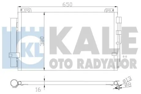 Радіатор кондиціонера Hyundai Matrix (01-) 1.6i, 1.8i OTO RADYATOR Kale 391300