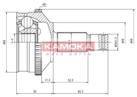 ШРУС наружный (27x34 зубов / 137 мм) (ABS - 48 зубов) Jumpy Scudo Expert 94-06 KAMOKA 6574