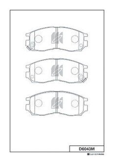 Тормозные колодки передние (16.0mm) Mitsubishi Galant 1.8,2.0,2.0TD 93- (E50) KASHIYAMA D6043M