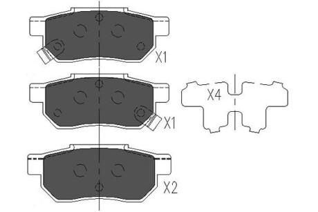 Тормозные колодки зад. Civic -01/Jazz 02- KAVO KBP-2007
