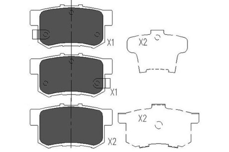 Колодки тормозные (задние) Honda Accord IV/V/VI/Civic VI/VII/VIII 98- KAVO KBP-2009