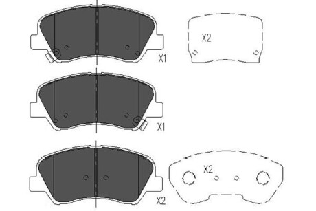 Колодки гальмівні (передні) Hyundai Accent IV 10-/ i20 14-/Kia Rio 10- KAVO KBP-4023