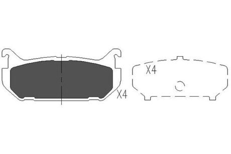 PARTS MAZDA гальмівні колодки задн.626 92-97, Xedos-6 92-96 KAVO KBP-4508