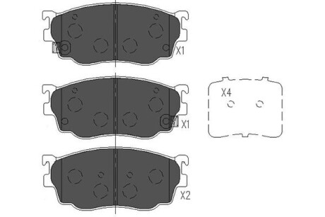 Колодки гальмівні (передні) Mazda 323 F VI 01-04/Mazda 626 V 97-02/Premacy 99-05 KAVO KBP-4509