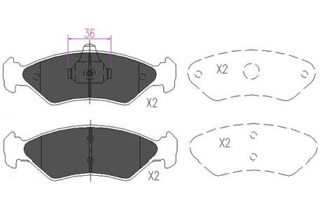 PARTS FORD Гальмівні колодки передн. Fiesta IV,V,фургон 95-,Mazda 121 KAVO KBP-4533