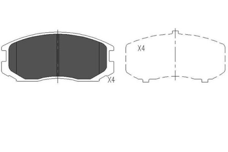 Колодки гальмівні (передні) Daihatsu Terios/Mitsubishi Colt/Lancer 1.3-1.6/1.8-2.0D 89- KAVO KBP-5505