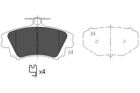 PARTS MITSUBISHI Гальмівні колодки передні Carisma,Colt 95- KAVO KBP-5519