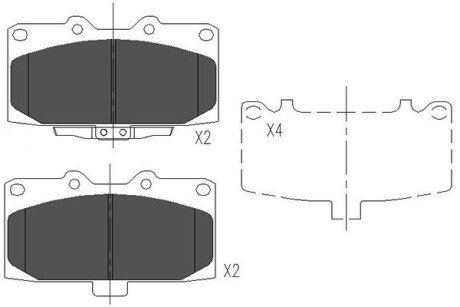 PARTS SUBARU Тормозные колодки передн. Impreza 98- KAVO KBP-8003 (фото 1)