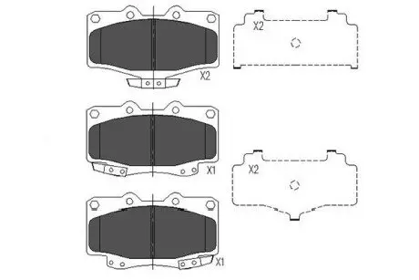 PARTS TOYOTA Гальмівні колодки LandCruiser 3,0-3,4 -02 KAVO KBP-9054