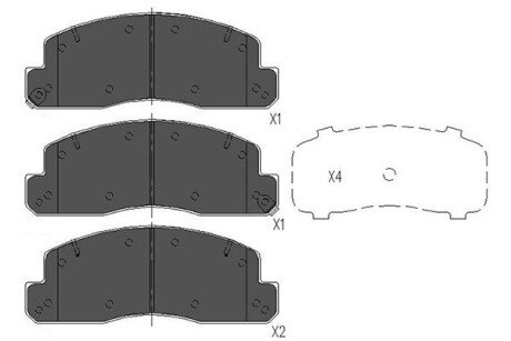 PARTS TOYOTA Гальмівні колодки передн. DYNA 4.0 11- KAVO KBP-9088