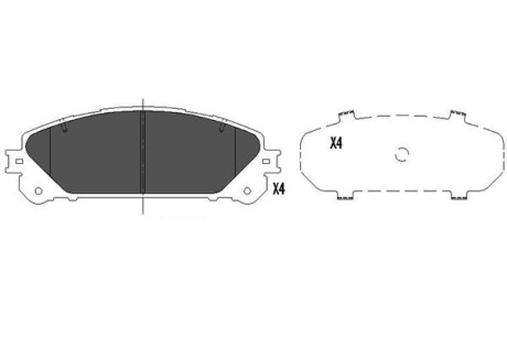 Колодки тормозные (передние) Lexus RX 08-/Toyota Rav4 12-/Camry 17- (166.7x59.4x17.6) KAVO KBP-9116