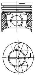 Поршень с кольцами PSA/FORD 74.2 DV4TD(8HX)/F6JA/DV4C(8HR) (выр-во KS) KOLBENSCHMIDT 40469610
