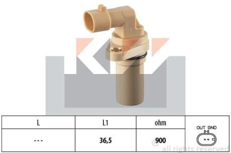 Датчик р/вала, к/вала (аналог EPS 1.953.379/Facet 9.0379) KW 453 379