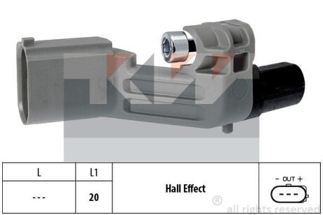 Датчик положения коленвала (3 контакта) VAG 1.2-3.0 03-15 KW 453 598