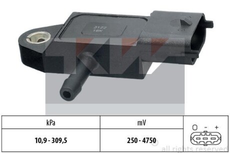Датчик давления воздуха (аналог EPS 1.993.144/Facet 10.3144) KW 493 144