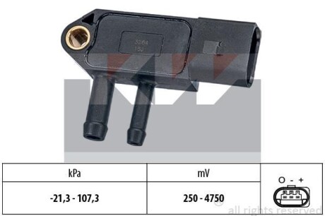 Датчик давления выхлопных газов (аналог EPS 1.993.266/Facet 10.3266) KW 493 266