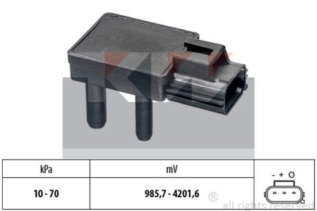 Датчик давления выхлопных газов (аналог EPS 1.993.277/Facet 10.3277) KW 493 277