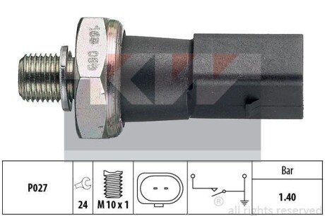 Датчик тиску масла (аналог EPS 1.800.168/Facet 7.0168) KW 500 168