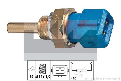 Датчик температури охолодж. рідини/масла/топлива (аналог EPS 1.830.128/Facet 7.3128) KW 530 128