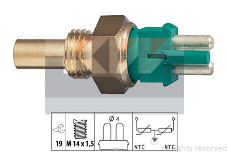 Датчик температури охолодж. рідини/масла/топлива (аналог EPS 1.830.140/Facet 7.3140) KW 530 140