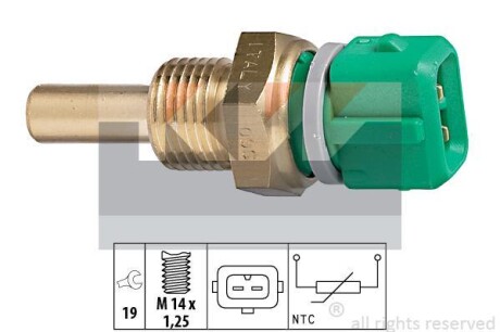 Датчик температуры охлажд. жидкости/масла/топлива (аналог EPS 1.830.204/Facet 7.3204) KW 530 204