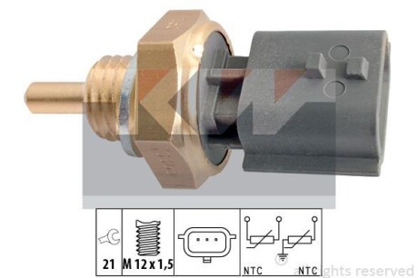 Датчик температуры охлажд. жидкости/масла/топлива (аналог EPS 1.830.365/Facet 7.3365) KW 530 365