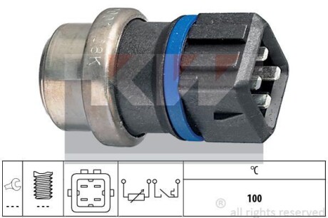 Датчик температури охолодження. рідини/олії/палива (аналог EPS 1.830.536/Facet 7.3536) KW 530 536