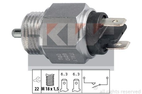 Датчик заднього ходу (аналог EPS 1.860.010/Facet 7.6010) KW 560 010