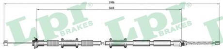 Трос стояночного тормоза FIAT DOBLO 00-09, DOBLO (119) 01-, DOBLO (119) 05- LPR C0168B